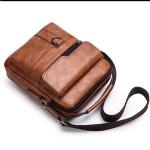 New! Men's Tan Casual Shoulder Bag, Large Capacity Multifunctional